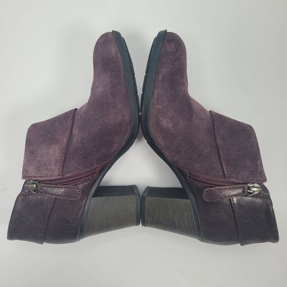 Clarks Enfield Canal Purple Plum Suede Ankle Boots US Size 5.5M - Picture 7 of 10